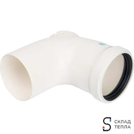 STOUT Элемент дымохода конденсац. угол 87° с инспекцией DN80 м/п PP-FE. Вид 1.
