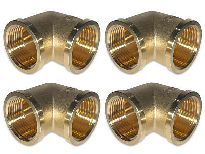 Отвод 90° латунный резьбовой равнопроходный TIM (ВР/ВР) - 1/2' (4шт.)