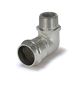 Переход на наружную резьбу угловой Zeissler 28 х 3/4' из нержавеющей стали