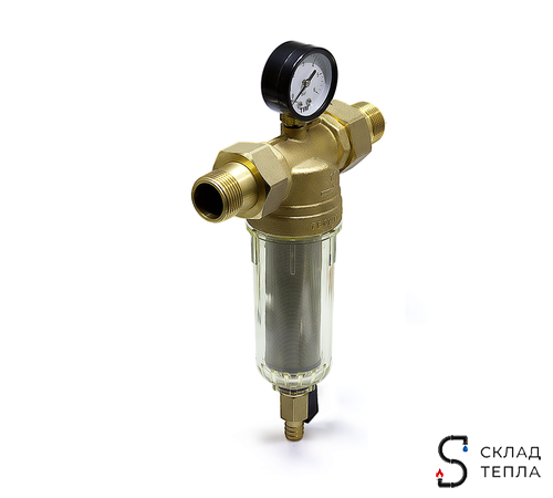 Фильтр с манометром 1" (для холодной воды). Вид 1.
