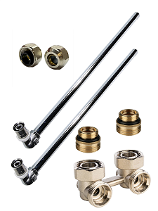 Комплект подключения радиатора угловой TIM - 16х300 (пресс) Комплект подключения радиатора угловой TIM - 16х300 (пресс)