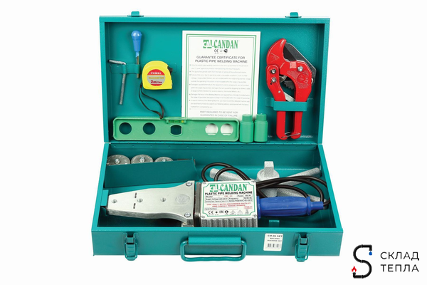 Паяльник для ППР труб CANDAN CM-06 SET (20-40мм, 1500 Вт). Вид 2.
