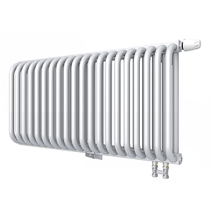 Радиатор 2 трубчатый Rommer Ventil 300 - 20 секций (нижнее подключение, цвет белый RAL9016)