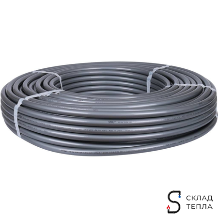 Труба из сшитого полиэтилена STOUT - 20x2,8 (PE-Xa/EVOH, PN10, Tmax 95°C,  бухта 100 м, цвет серый). Вид 3.