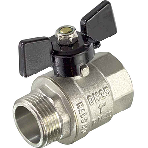 Кран шаровой полнопроходной TIM - 3/4' (НР/ВР, PN40, ручка-бабочка черная)