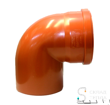 Отвод 87° для наружней канализации СИНИКОН - 110. Вид 1.