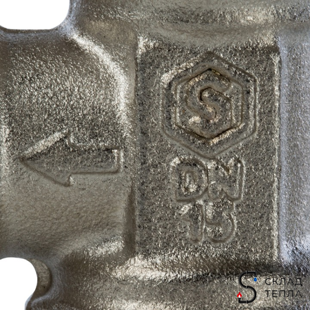 Клапан термостатический угловой STOUT - 1/2" (PN10, Tmax - 120°С). Вид 7.