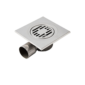Трап из нержавеющей стали TIM с горизонтальным выпуском 15х15см