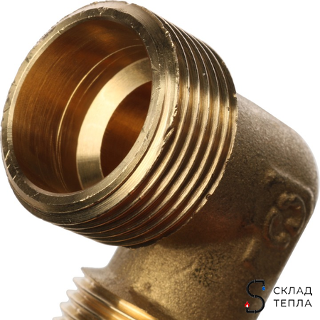 Отвод 90° латунный резьбовой равнопроходный STOUT (НР/НР) - 1/2". Вид 7.