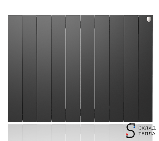 Радиатор биметаллический Royal Thermo PianoForte 500 Noir Sable (Чёрный) - 10 секций. Вид 2.