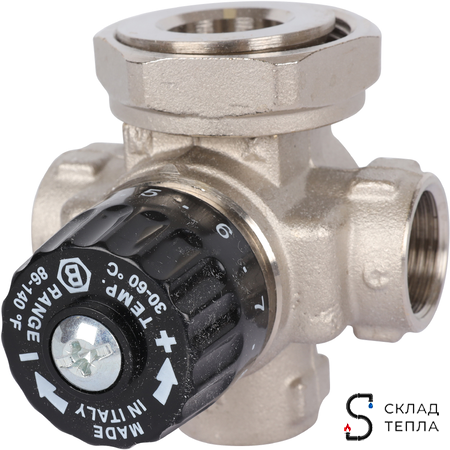 Насосно-смесительный узел STOUT - 1" (с термостатическим клапаном 30-60°C и насосом UPSO 25-65). Вид 10.