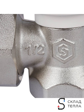 Клапан ручной терморегулирующий угловой STOUT - 1/2" с доп. уплотнением. Вид 8.