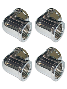 Отвод 90° латунный резьбовой равнопроходный TIM (ВР/ВР) - 1/2' (хромированный, 4шт.)