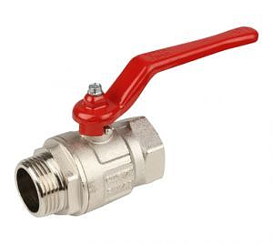 Кран шаровой полнопроходной ITAP IDEAL 091 - 1' (НР/ВР, PN40, Tmax 150°С, ручка-рычаг красная)