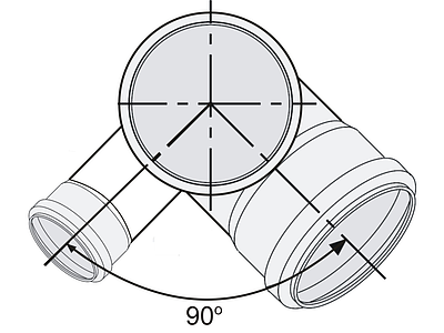 Крестовина двухплоскостная для внутренней канализации СИНИКОН КОМФОРТ- 110 x 110 x 50x87° правая