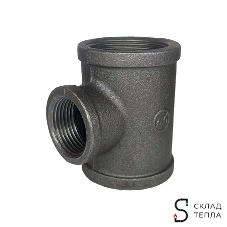 Тройник переходной чугун Ду 40х15 (1 1/2"х1/2") ВР Fittex PLUS (1шт). Вид 3.