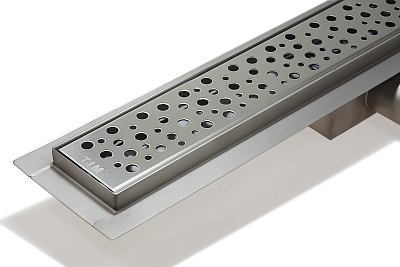 Трап-лоток из нержавеющей стали TIM 70х650 (решетка с круглой ячейкой)