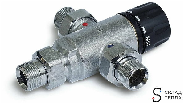 Термостатический смесительный клапан TIM - 1" НР (38°- 60°C). Вид 4.