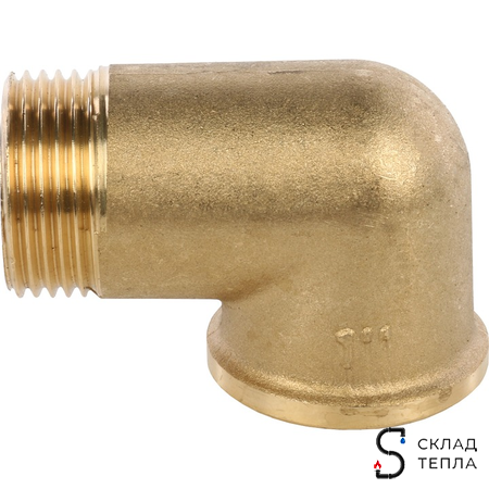 Отвод 90° латунный резьбовой равнопроходный STOUT (НР/ВР) - 1/2". Вид 4.