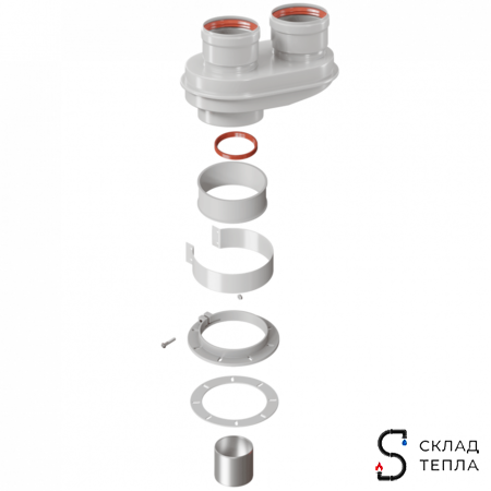 Адаптер для перехода на двухтрубную систему Rommer 80/80 (кроме Immergas и Navien Deluxe). Вид 1.