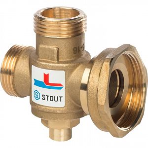Термостатический смесительный клапан STOUT для твердотопливных котлов 1'-1 1/2'-1' 60°C