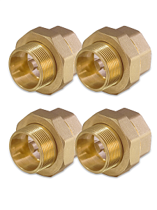 Соединение быстроразъемное (американка) латунное TIM - 1/2' (НР/ВР, 4шт.)