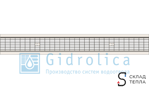 Решетка ячеистая стальная оцинкованная DN100 Gidrolica 1000х136 мм. Вид 2.