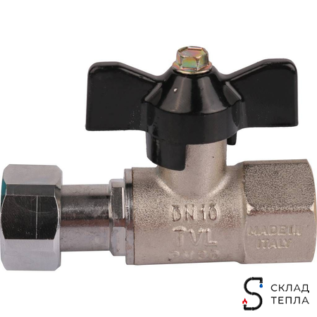 Кран шаровой с накидной гайкой, ВР/накидная гайка, ручка бабочка 1/2"x1/2". Вид 3.