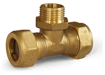 Тройник с наружной резьбой TIM 25 х 1' для гофрированной трубы