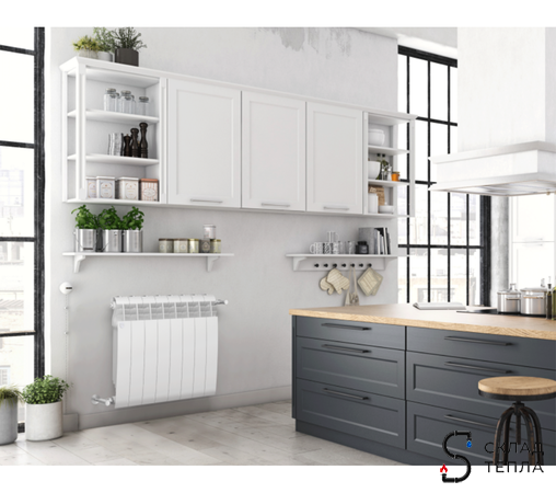 Радиатор биметаллический Royal Thermo BiLiner 500 Bianco Traffico (Белый) - 8 секций. Вид 4.