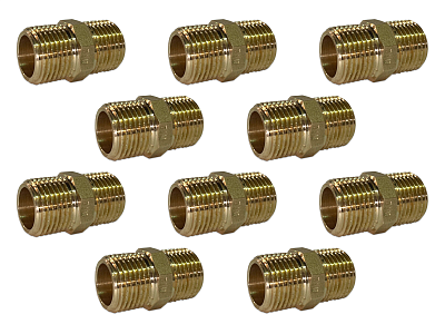 Ниппель латунный резьбовой равнопроходный TIM - 1/2' (усиленный, 10шт.)