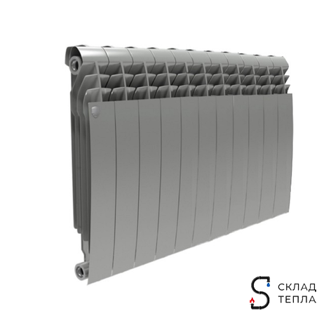 Радиатор биметаллический Royal Thermo BiLiner 500 Silver Satin (Серый) - 11 секций. Вид 1.
