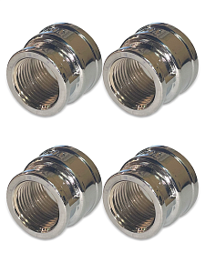 Муфта латунная резьбовая переходная TIM - 1' х 3/4' (хромированная, 4шт.)