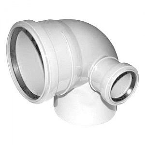 Отвод для унитаза СИНИКОН 110/50х45 с левым патрубком, белый