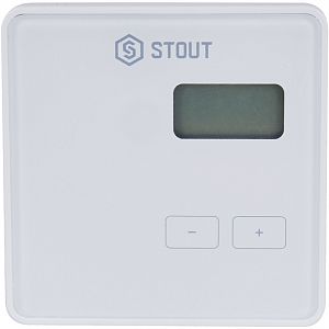 STOUT Беспроводной комнатный регулятор R-8b, белый STOUT Беспроводной комнатный регулятор R-8b, белый
