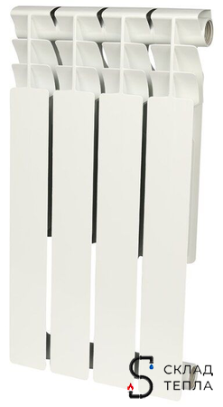 Радиатор биметаллический Smart 500 - 4 секций. Вид 1.