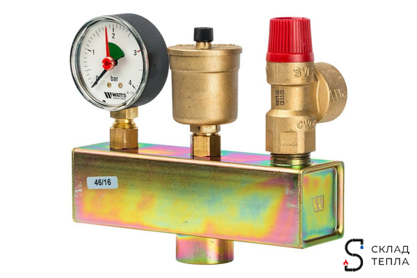 Группа безопасности котла WATTS KSG 30/20M-ISO -1" (в изоляции, до 100кВт, 3 бар). Вид 5.