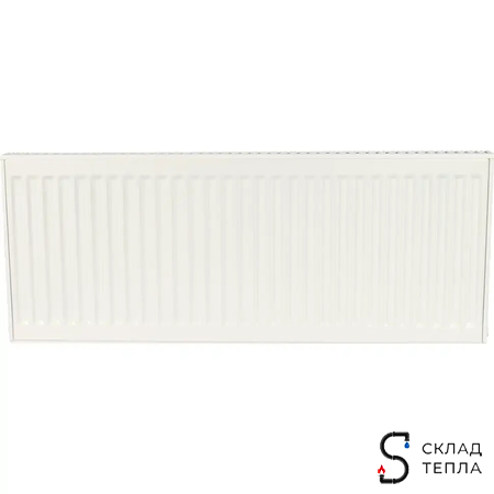 Радиатор стальной KERMI FKO 12 - высота 400 мм, длина 3000 мм с боковым подключением. Вид 2.