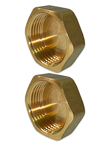 Заглушка латунная с внутренней резьбой TIM - 1 1/2' (2шт.)