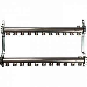 Коллекторная группа STOUT - 1' на 11 контуров 3/4' (нерж.сталь, для радиаторной разводки)