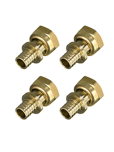 Переход на накидную гайку TIM - 25 x 3/4' (для труб из сшитого полиэтилена, комплект - 4шт)