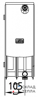 Радиатор стальной KERMI FTV 33 - высота 200 мм, длина 3000 мм с нижним подключением. Вид 17.