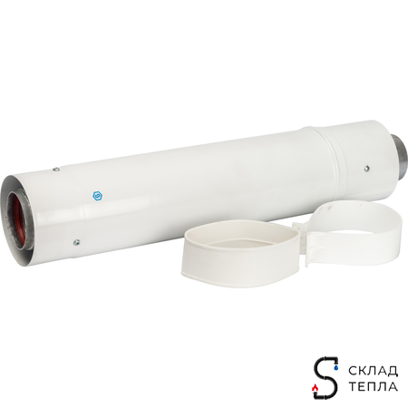 Труба телескопическая для коаксиального дымохода STOUT D60/100 мм, длина 470-750 мм. Вид 1.