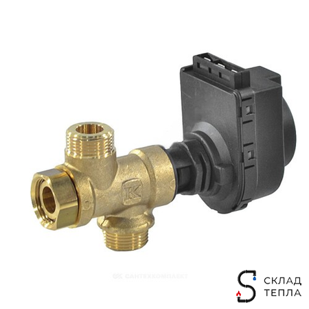 Комплект 3-х ходового клапана  для котла  (ЭВАН*STOUT). Вид 1.