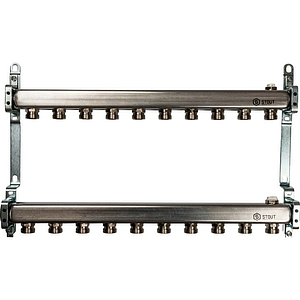 Коллекторная группа STOUT - 1' на 10 контуров 3/4' (нерж.сталь, для радиаторной разводки)