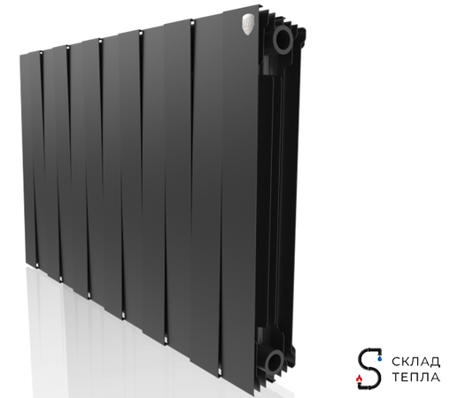 Радиатор биметаллический Royal Thermo PianoForte 500 Noir Sable (Чёрный) - 12 секций. Вид 1.