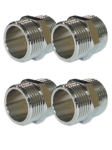 Ниппель латунный резьбовой равнопроходный TIM - 1' (хромированный, 4шт.)