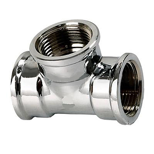 Тройник латунный резьбовой равнопроходный TIM (НР) - 3/4' (хромированный)