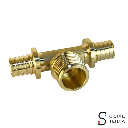 Тройник с наружной резьбой VALFEX - 16х1/2" (для труб из сшитого полиэтилена). Вид 1.