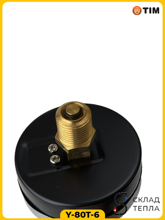 Термо-Манометр TIM Y-80T аксиальный (D-80 мм, 0-6 бар). Вид 4.